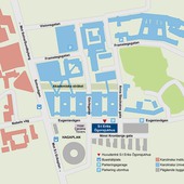 New St. Erik Eye Hospital map in Hagastaden.